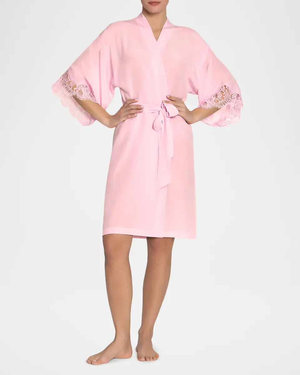 Lise Charmel Lace-Trim Silk Crepe Robe | Thumbnail 2