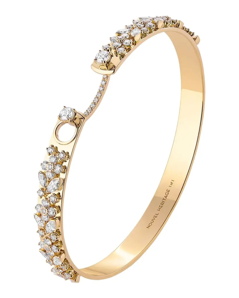 18K Yellow Gold The Honey Gatherer Diamond Bangle