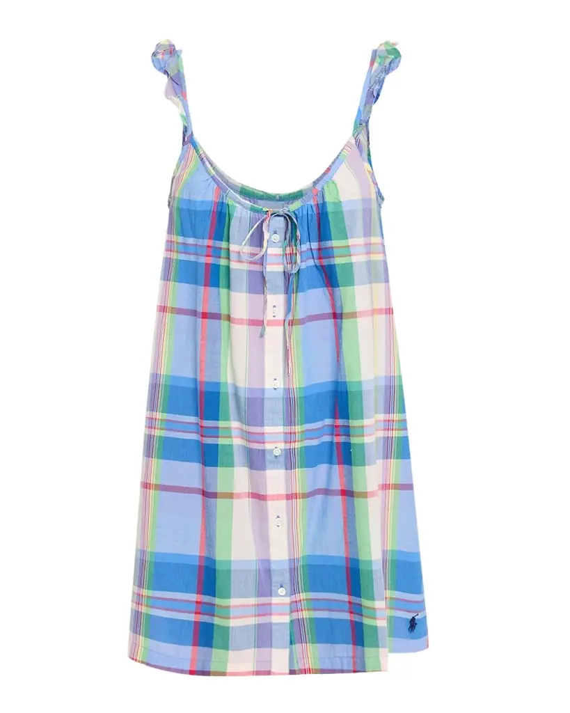 Polo Ralph Lauren Ruffle-Trim Plaid Cotton Mini Dress | Image 1 Polo Ralph Lauren Ruffle-Trim Plaid Cotton Mini Dress | Image 1