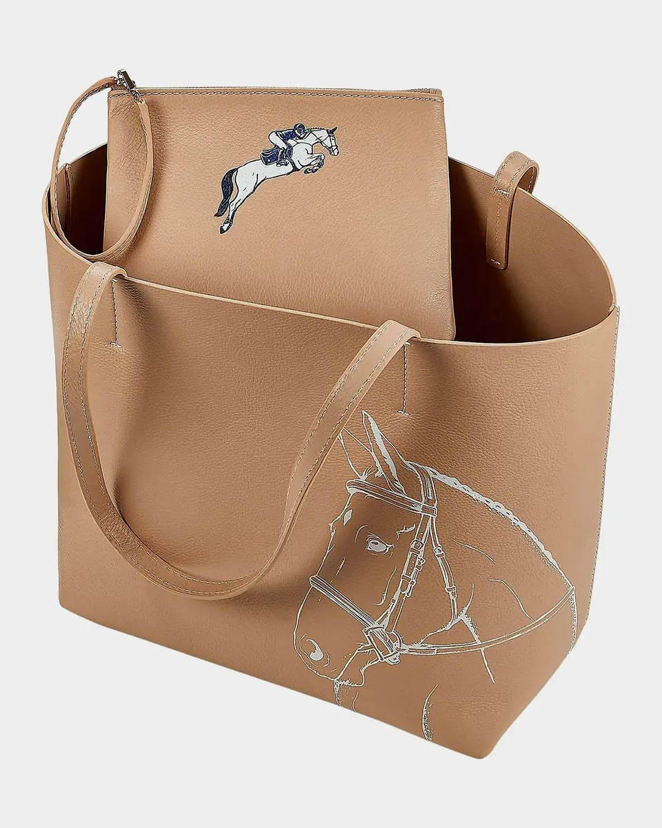GiGi New York x Melissa Bamber Hunter Horse-Printed Leather Tote Bag | Thumbnail 4 GiGi New York x Melissa Bamber Hunter Horse-Printed Leather Tote Bag | Thumbnail 4