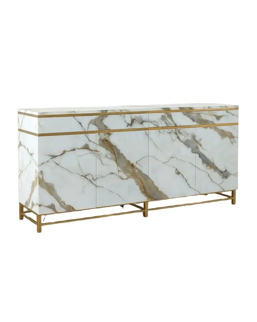 John-Richard Collection Marbled 4-Door Sideboard | Image 1 John-Richard Collection Marbled 4-Door Sideboard | Image 1