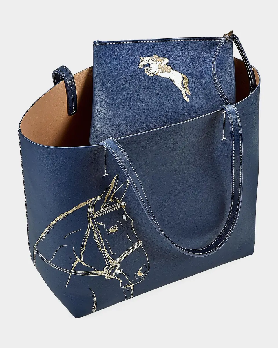 Gigi New York x Melissa Bamber Hunter Horse-Printed Leather Tote Bag | Thumbnail 3 Gigi New York x Melissa Bamber Hunter Horse-Printed Leather Tote Bag | Thumbnail 3