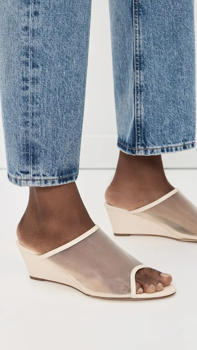 AEYDE Suzanne Mesh Wedge Sandals Creamy | Thumbnail 3 AEYDE Suzanne Mesh Wedge Sandals Creamy | Thumbnail 3