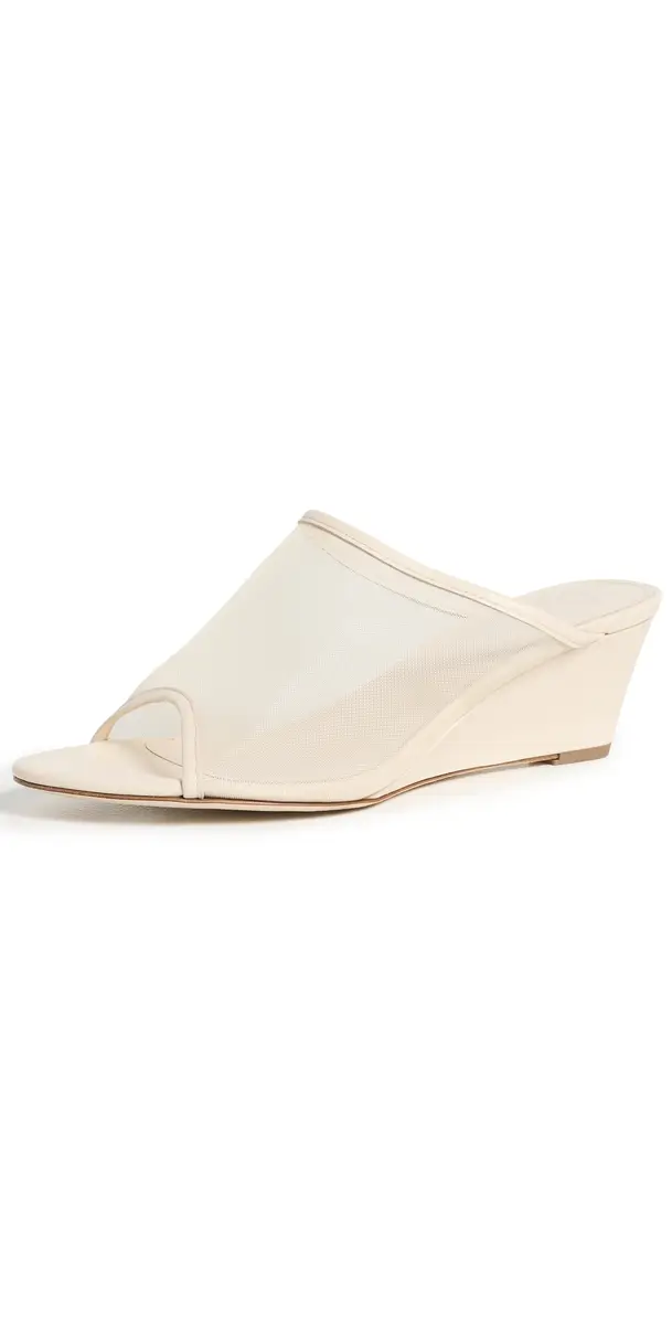 Suzanne Mesh Wedge Sandals Creamy