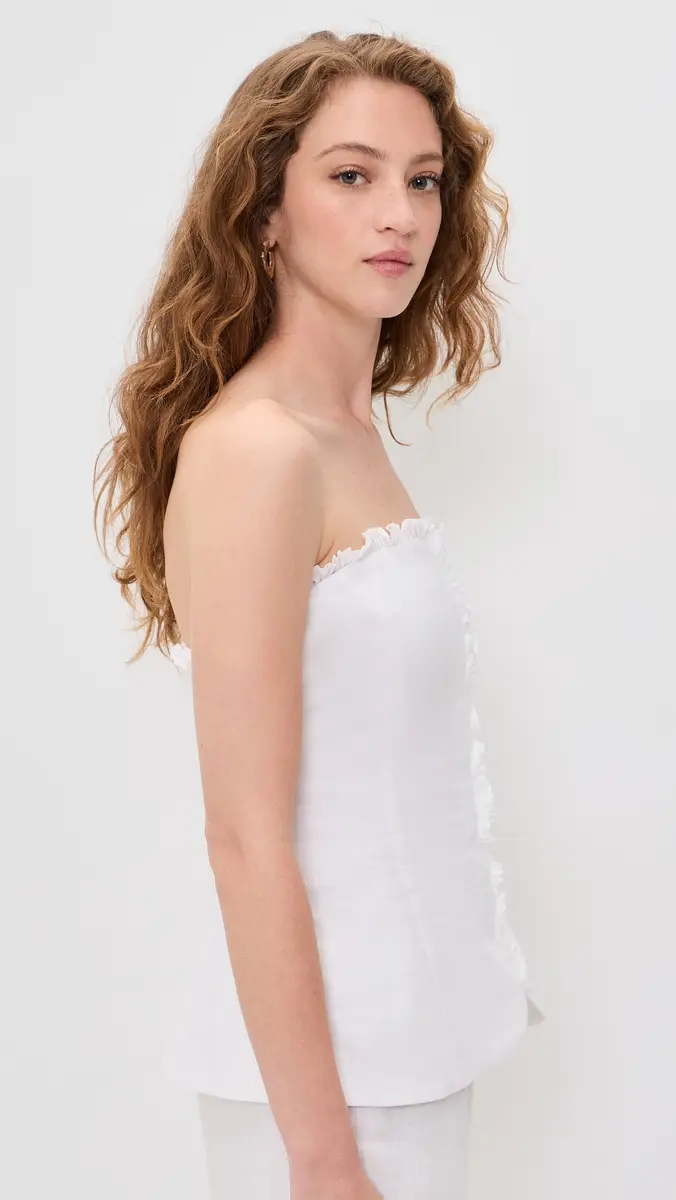 Posse Florence Strapless Linen Top | Thumbnail 4