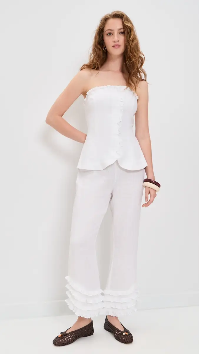 Posse Florence Strapless Linen Top | Thumbnail 5