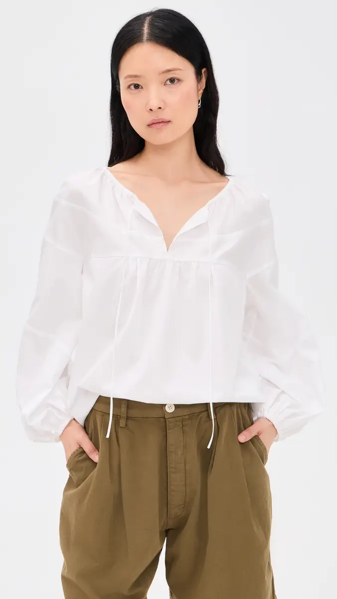 Vince Shirred Long Sleeve Top | Thumbnail 2 Vince Shirred Long Sleeve Top | Thumbnail 2