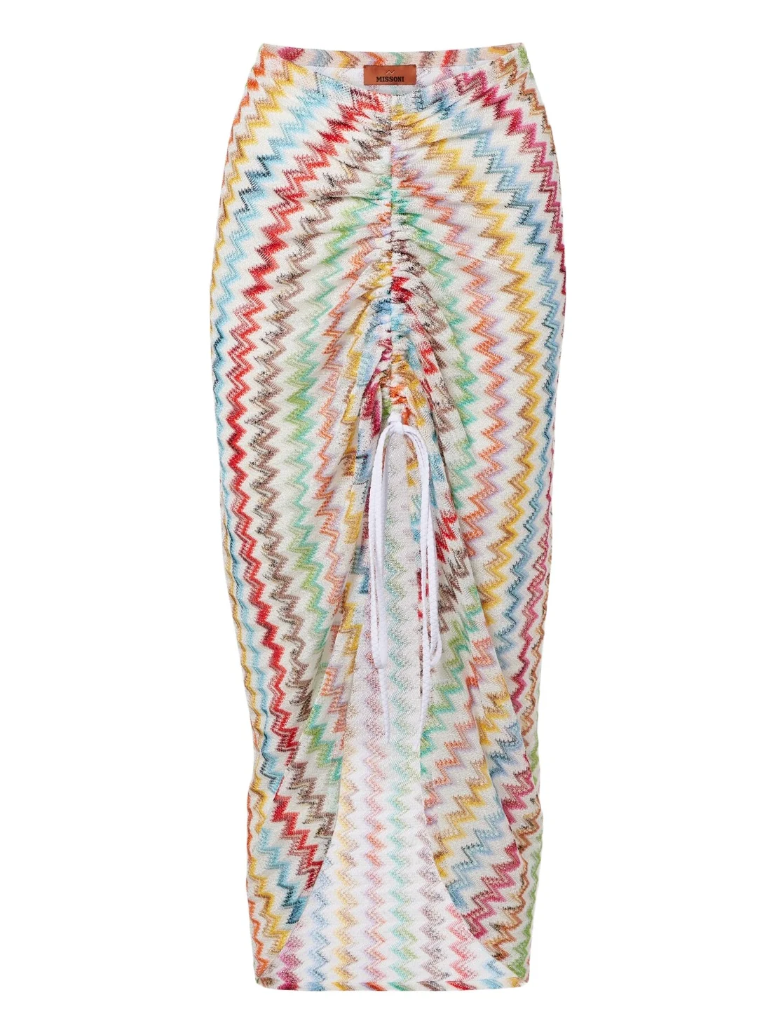 Zigzag asymmetric midi skirt