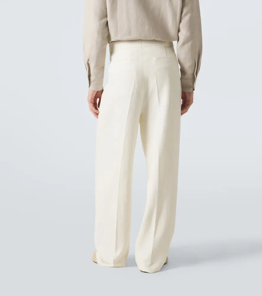 Zegna Wool and linen wide-leg pants | Thumbnail 3
