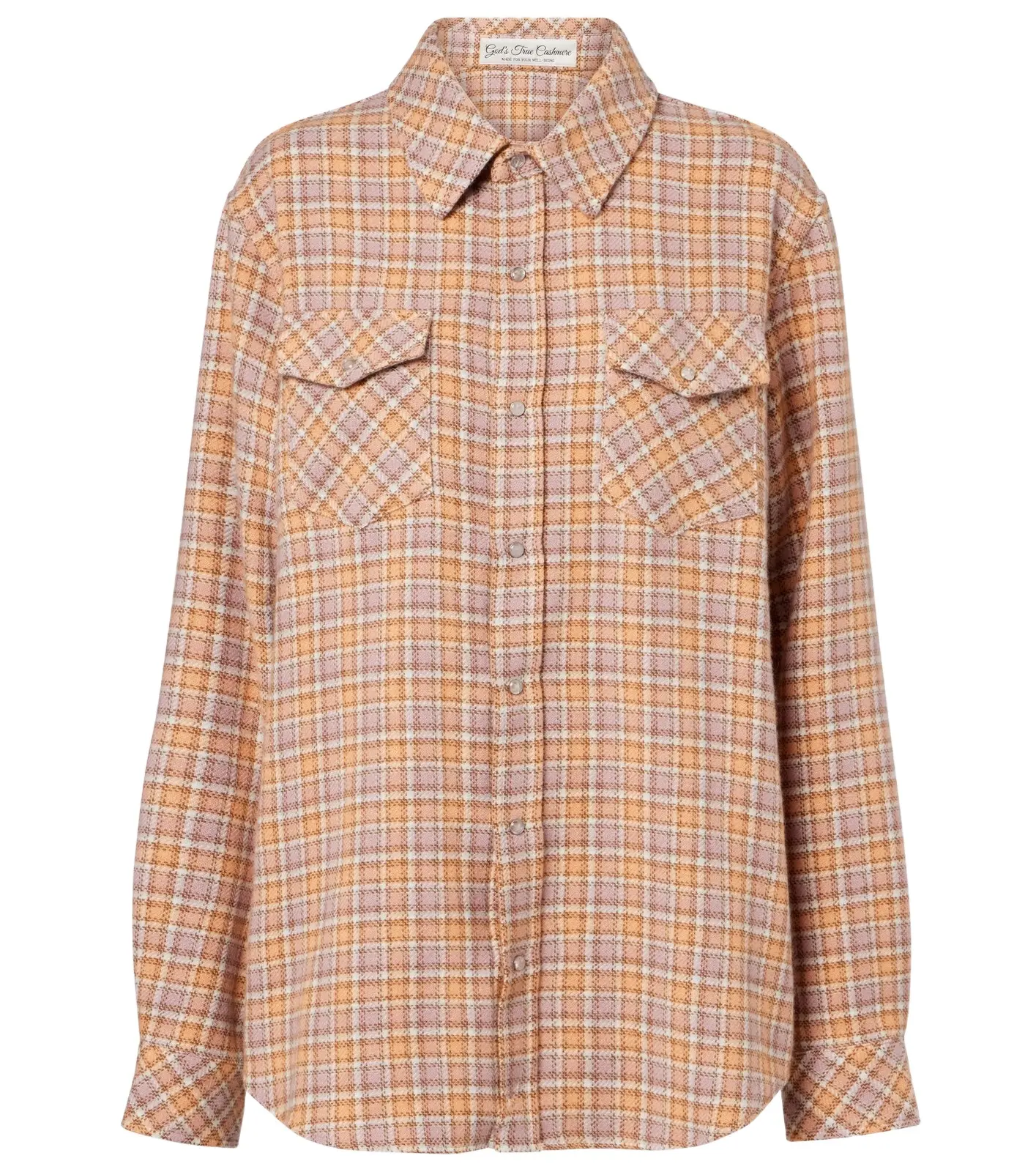 God’s True Cashmere Midnight Rose plaid cashmere shirt