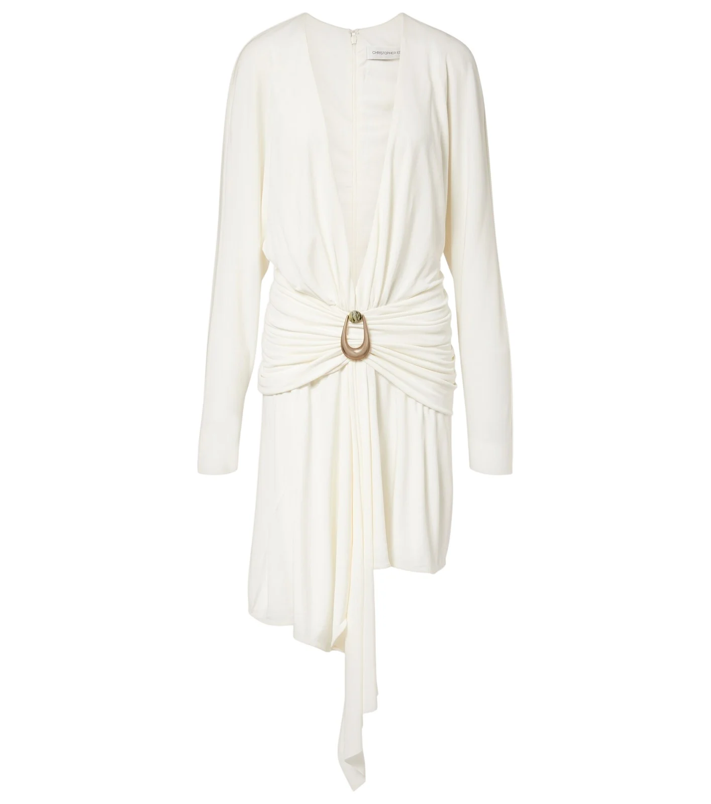 Stone Pin draped jersey minidress