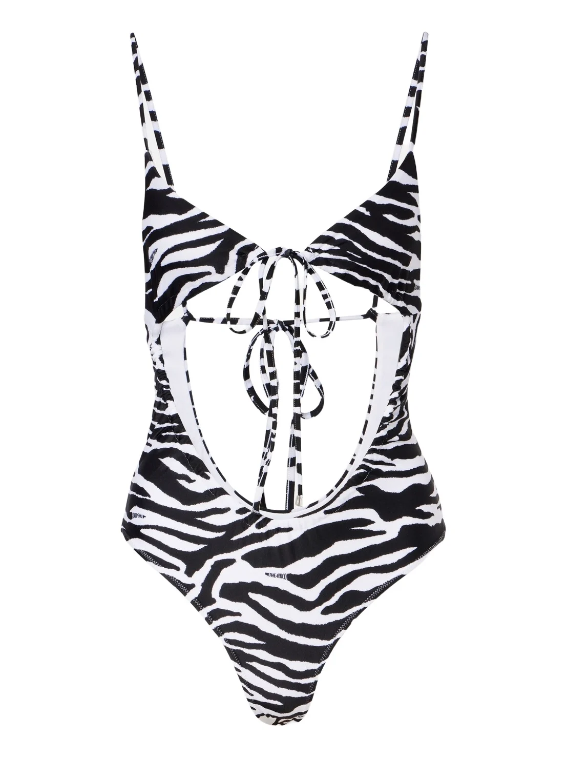 The Attico Cutout zebra-print swimsuit