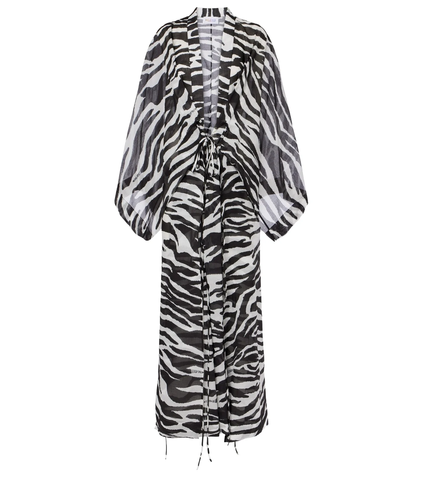 Zebra-print cotton muslin kaftan