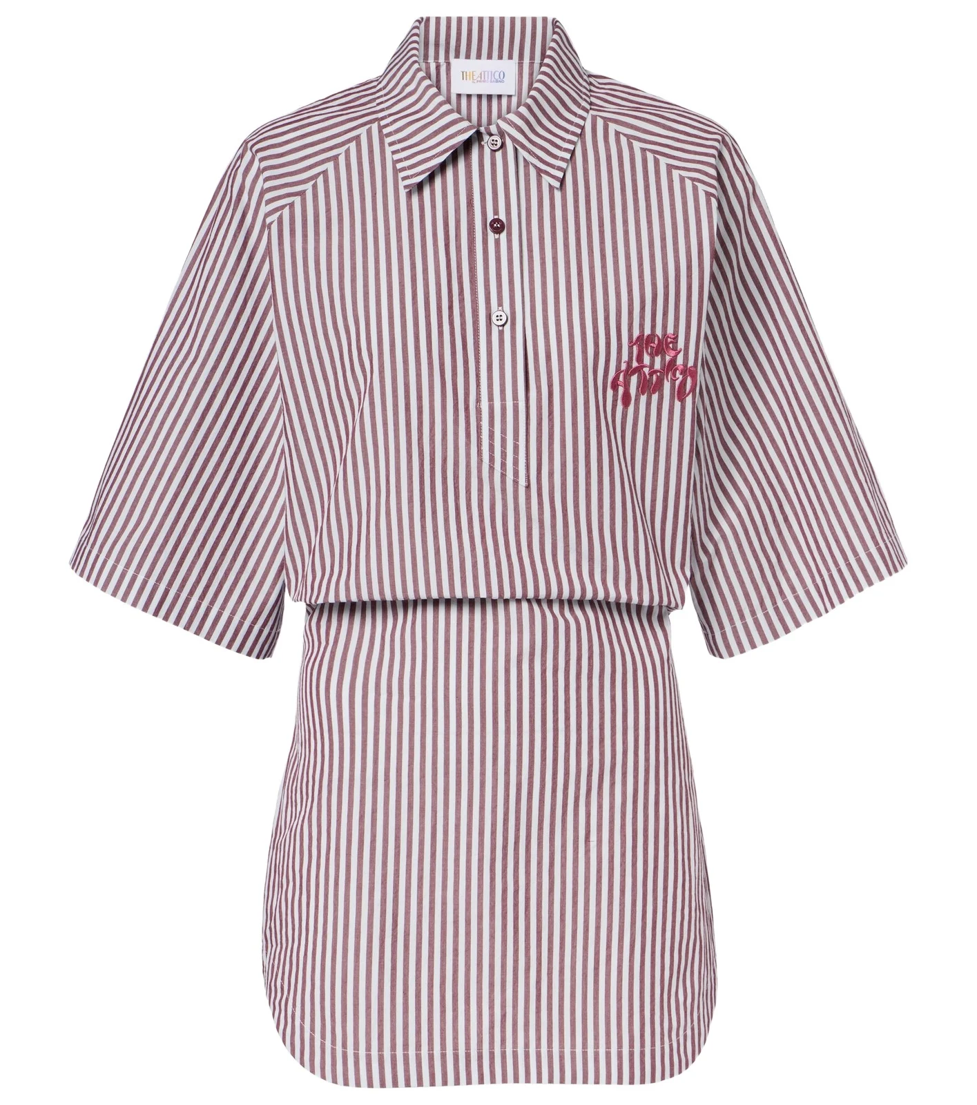 The Attico Striped cotton polo dress