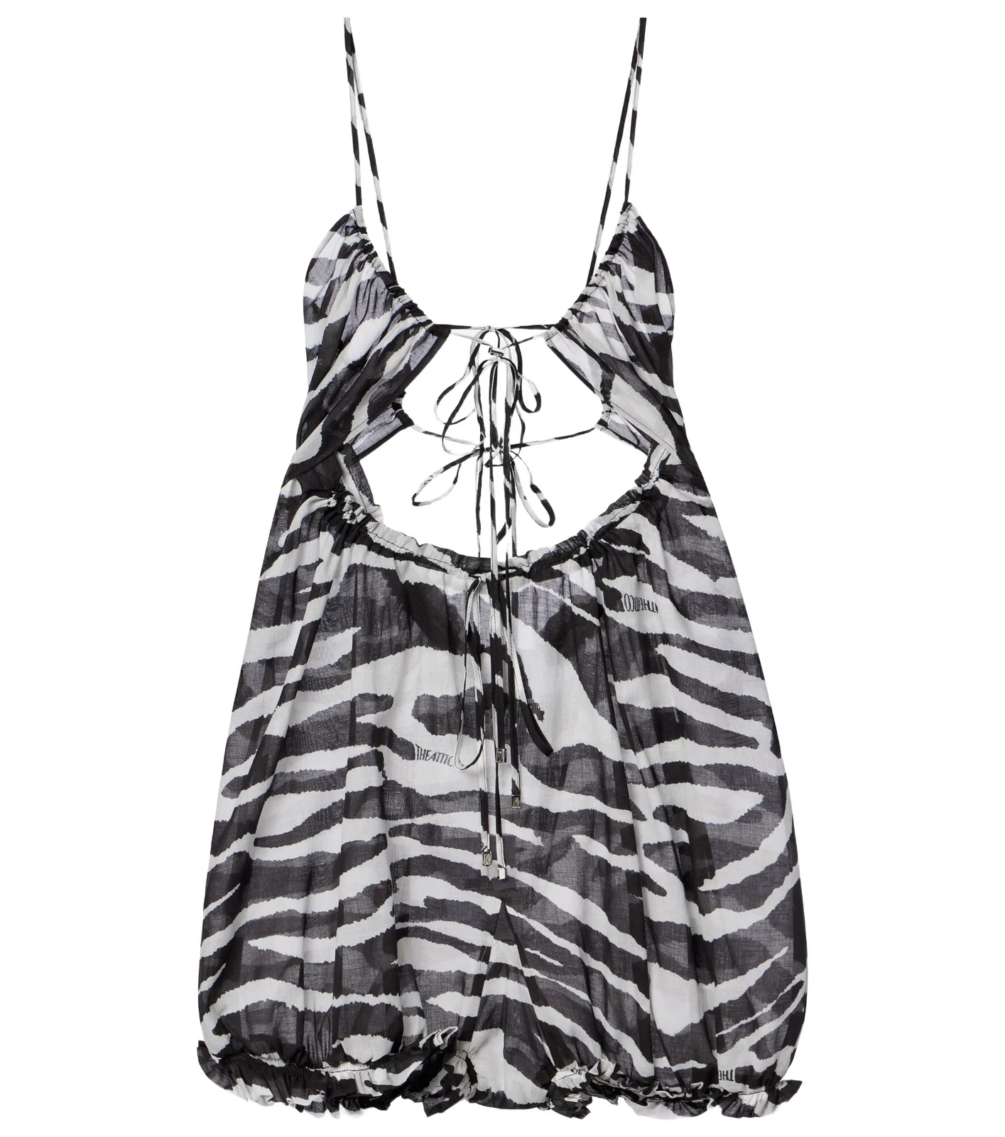The Attico Zebra-print cotton muslin romper