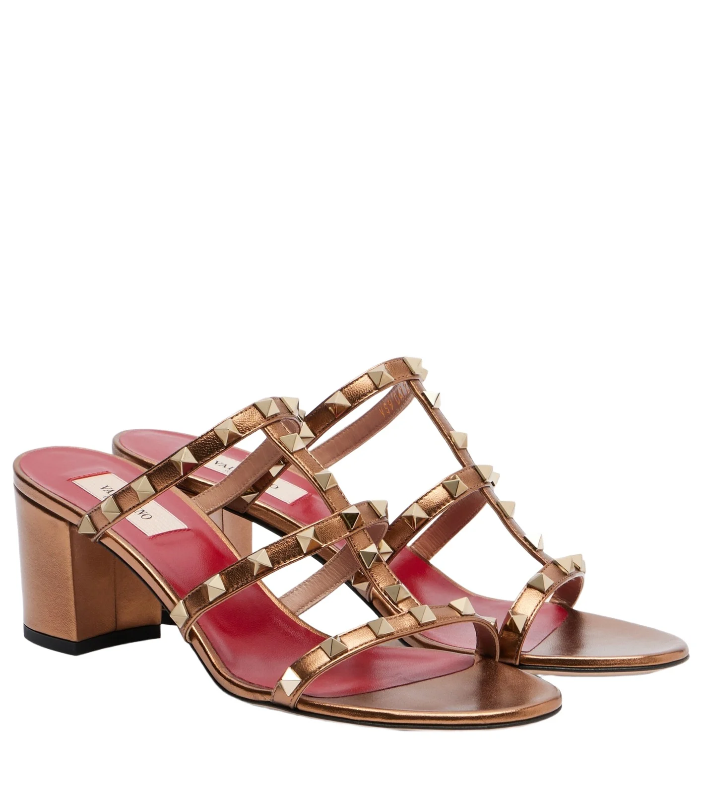 Rockstud metallic leather mules Rockstud metallic leather mules
