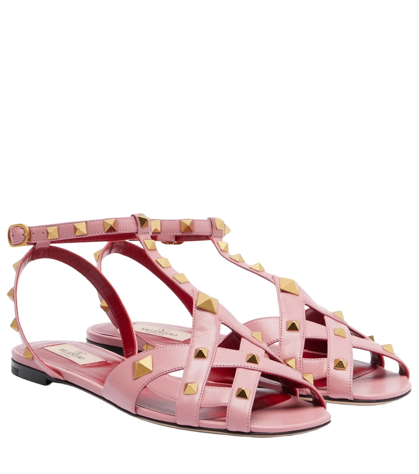 Rockstud leather slingback sandals