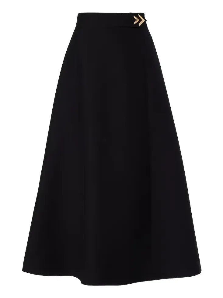 VGold Crepe Couture midi skirt
