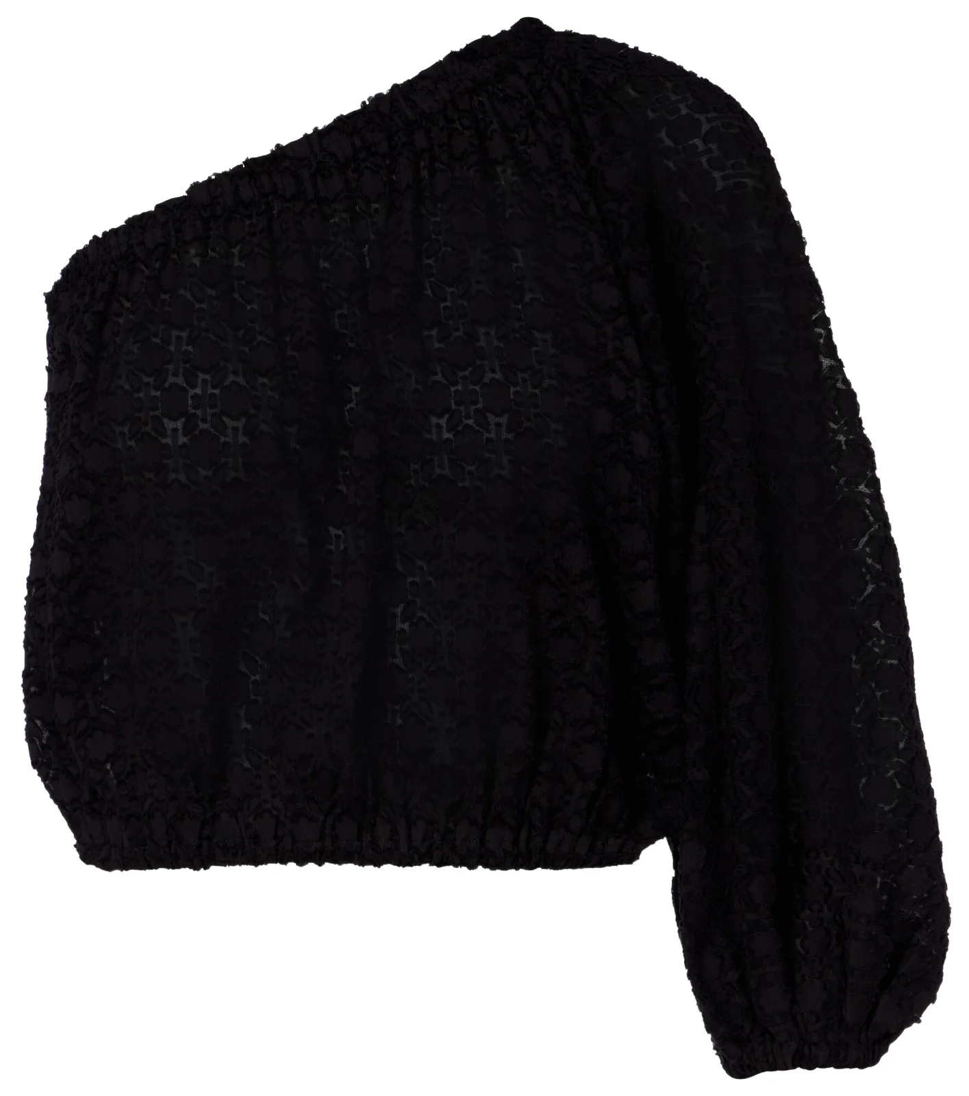 Twist one-shoulder silk and cotton jacquard top Twist one-shoulder silk and cotton jacquard top