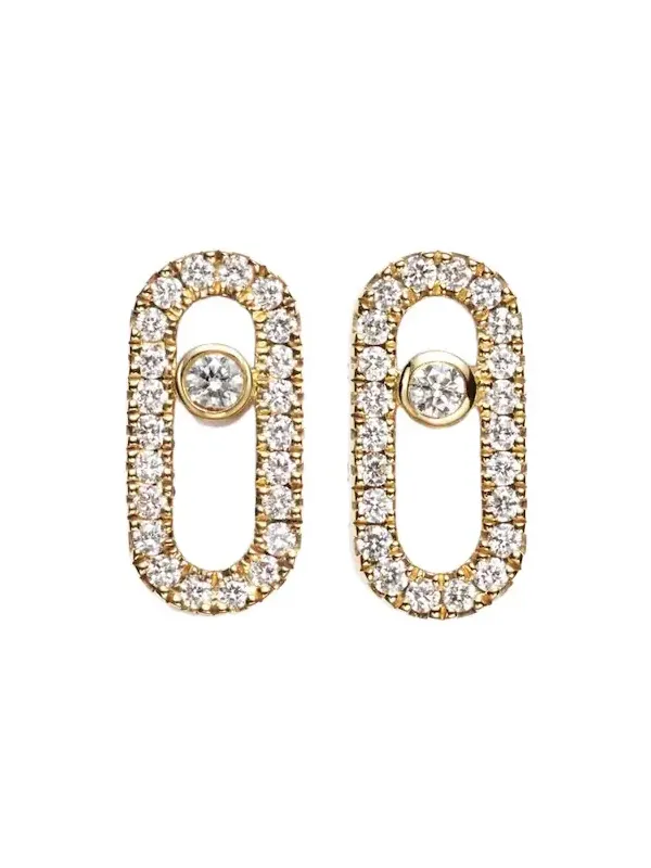 Move Uno 18kt gold earrings with diamonds Move Uno 18kt gold earrings with diamonds