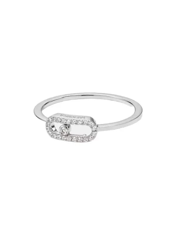 Move Uno 18kt white gold ring with diamonds