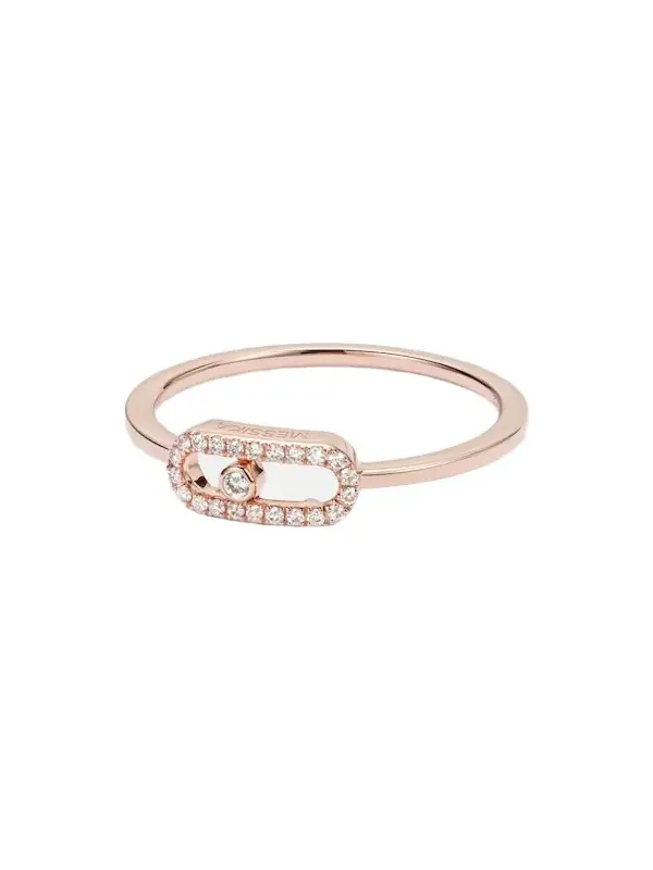 Move Uno 18kt rose gold ring with diamonds