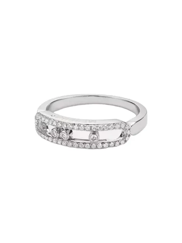 Baby Move 18kt white gold ring with diamonds