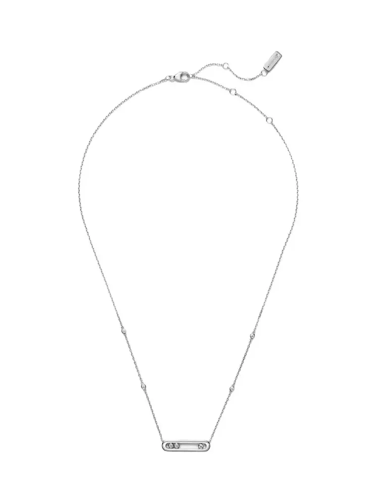 Baby Move 18kt white gold necklace with diamonds Baby Move 18kt white gold necklace with diamonds