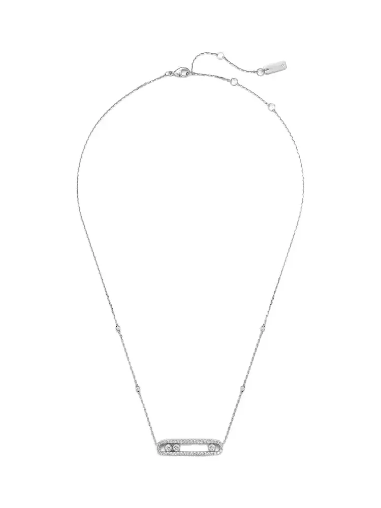 Move 18kt white gold necklace with diamonds Move 18kt white gold necklace with diamonds