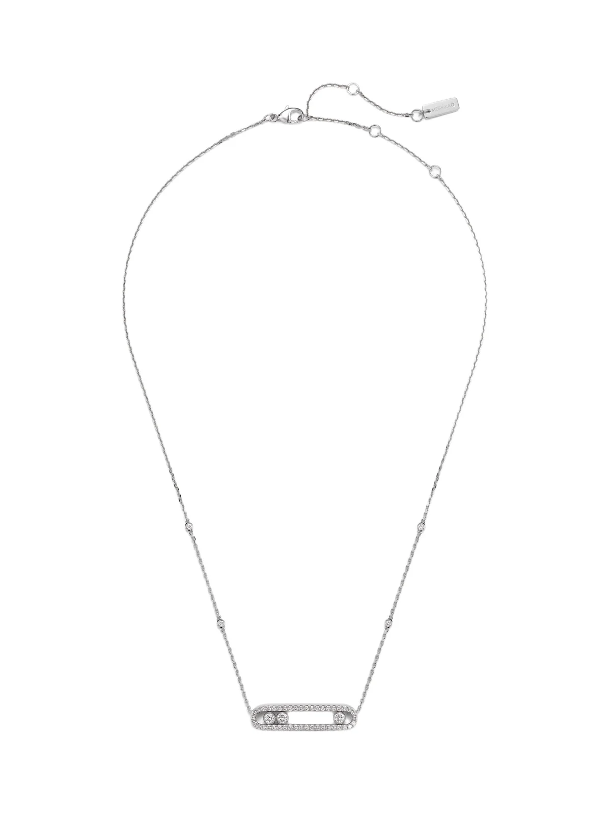 Move 18kt white gold necklace with diamonds Move 18kt white gold necklace with diamonds