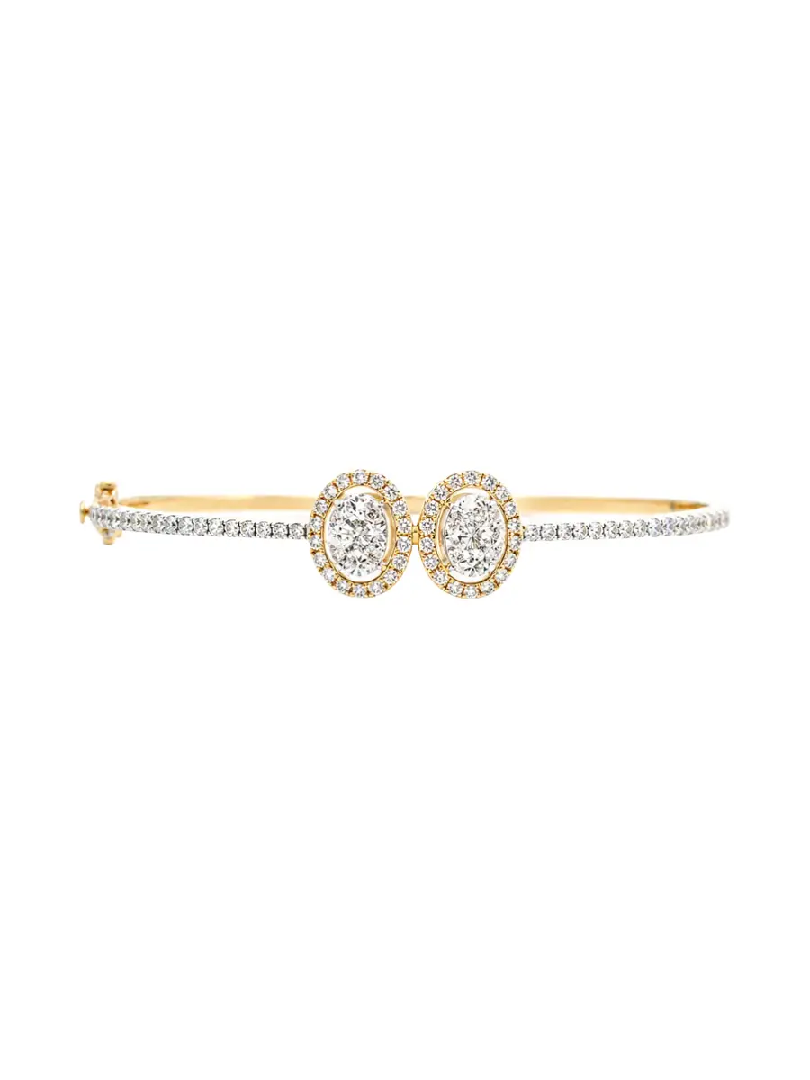 Wish Fine Jewelry 1.40ct Diamond 14K Gold Statement Bangle Bracelet | Image 1 Wish Fine Jewelry 1.40ct Diamond 14K Gold Statement Bangle Bracelet | Image 1