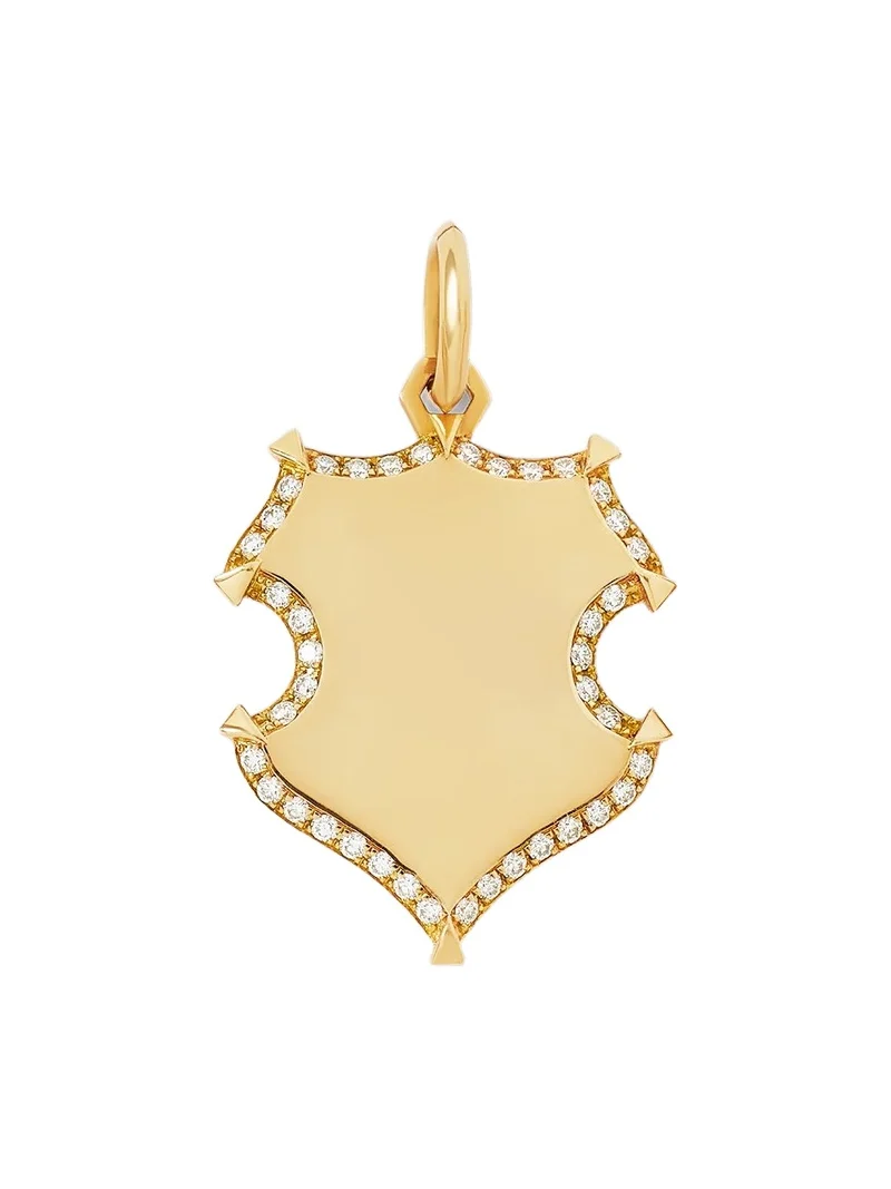 Jennifer Fisher Wave Shield with Pave White Diamonds in 18K Yellow Gold Jennifer Fisher Wave Shield with Pave White Diamonds in 18K Yellow Gold