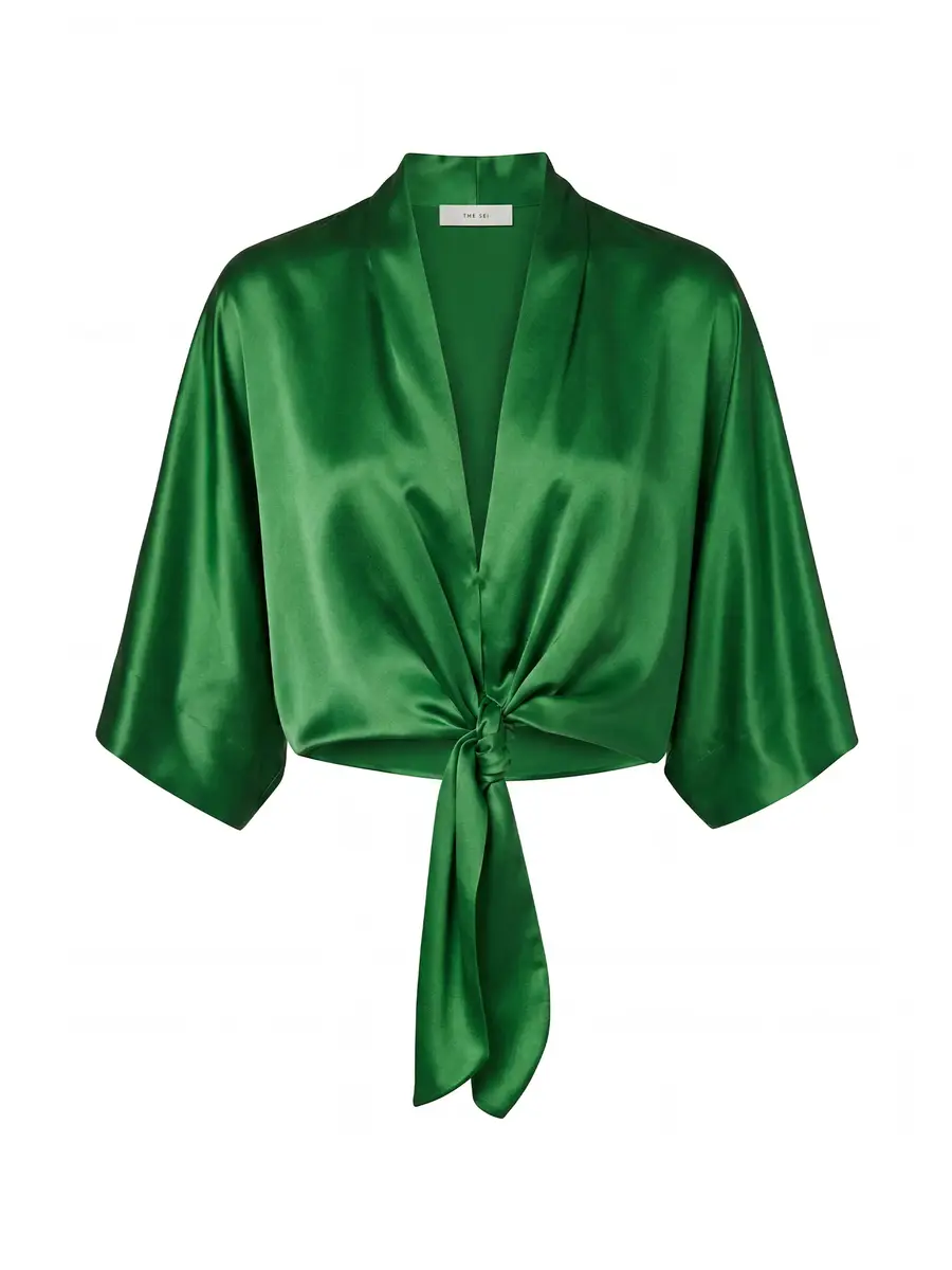 THE SEI Dolman Tie-Front Silk Blouse | Image 1 THE SEI Dolman Tie-Front Silk Blouse | Image 1