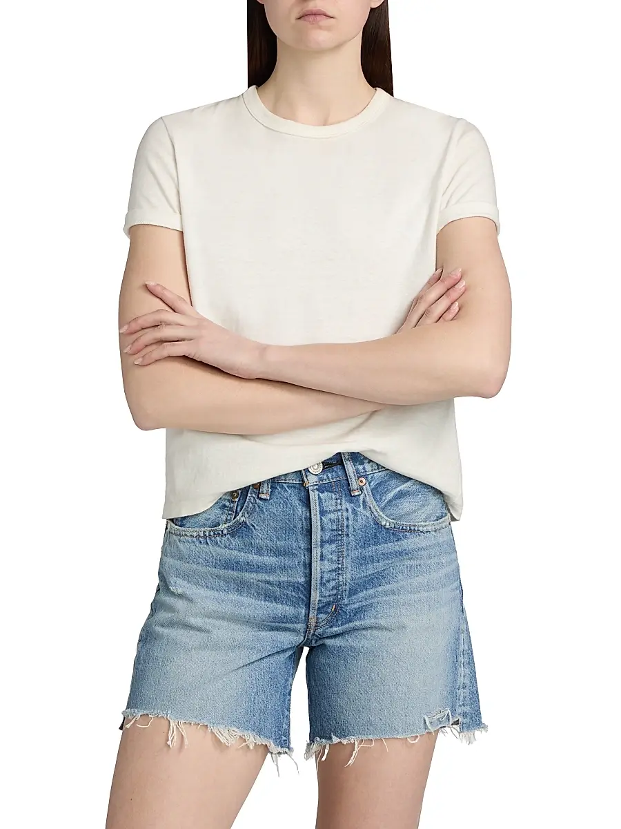 Moussy Vintage Women's Basic Crewneck Cotton T-Shirt | Thumbnail 3
