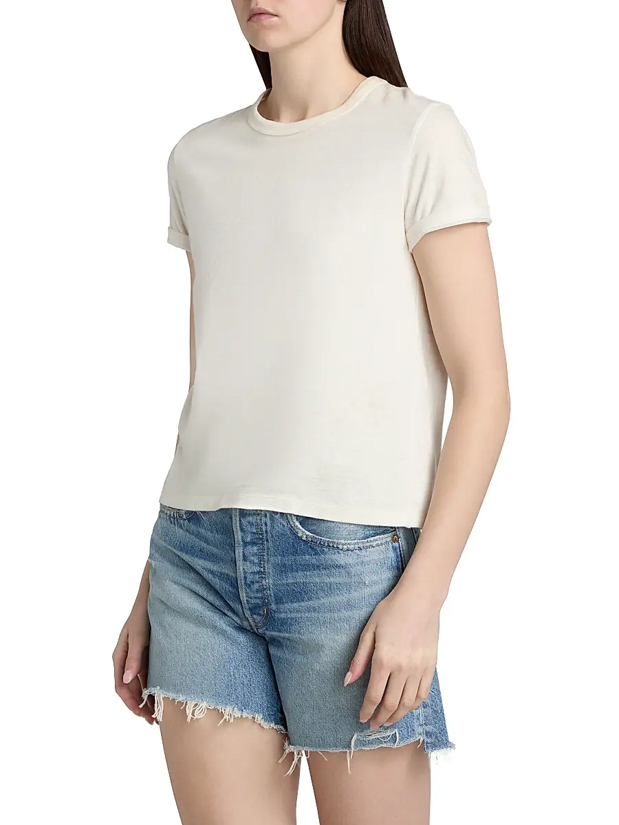 Moussy Vintage Women's Basic Crewneck Cotton T-Shirt | Thumbnail 4