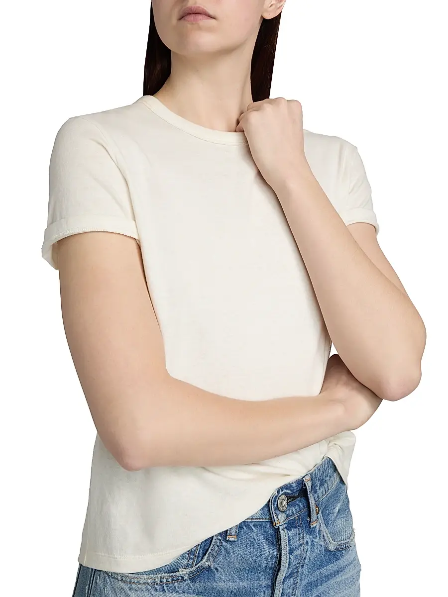 Moussy Vintage Women's Basic Crewneck Cotton T-Shirt | Thumbnail 6