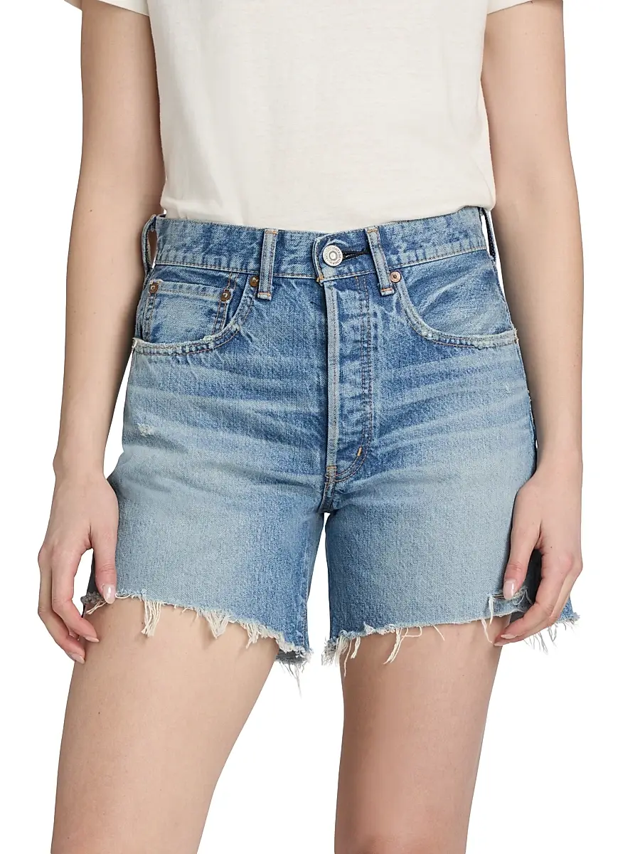 Moussy Vintage Women's Graterford Denim Long Shorts | Thumbnail 3