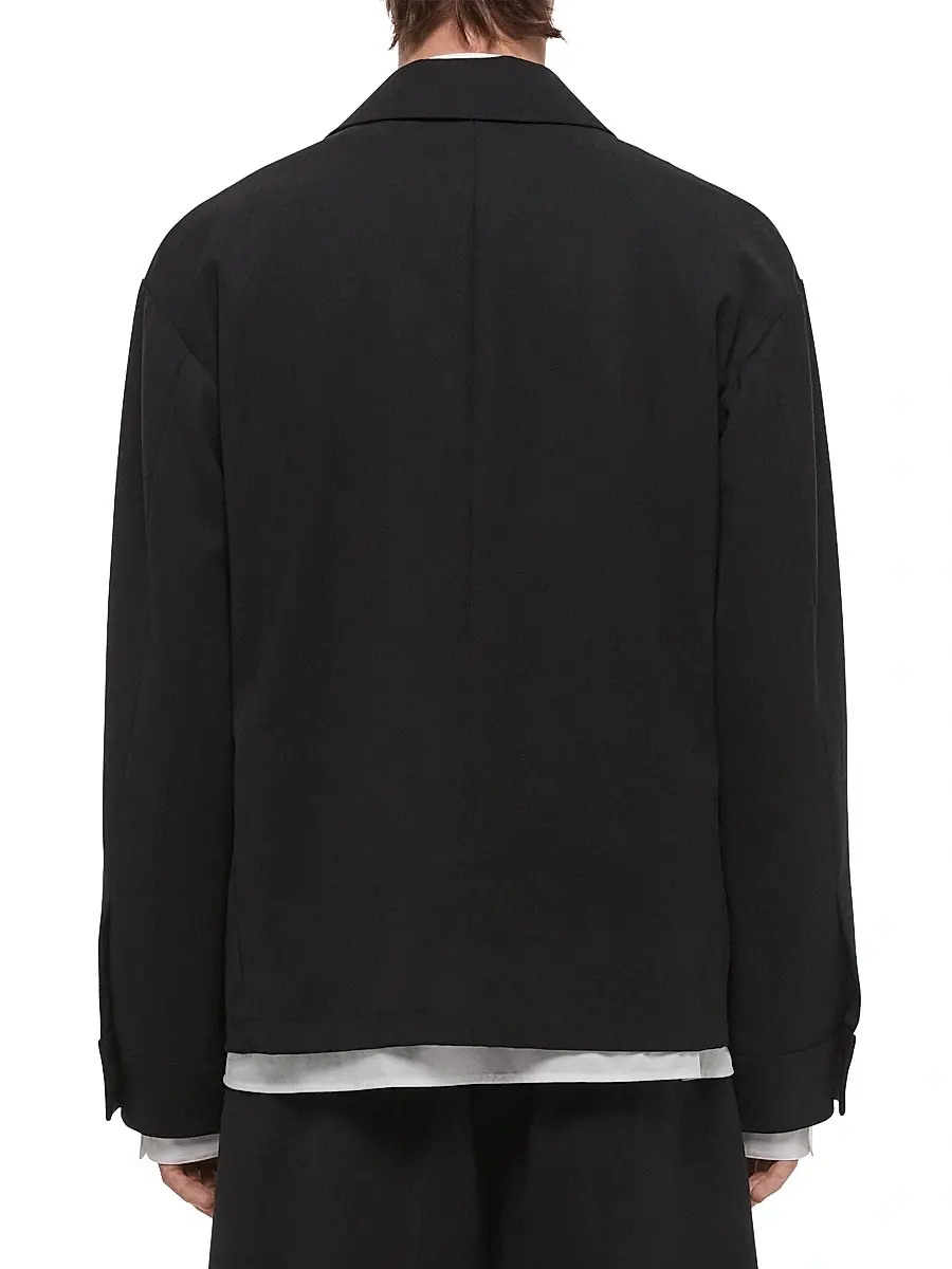 Helmut Lang Men's Wool Gabardine Suiting Shirt Jacket | Thumbnail 6