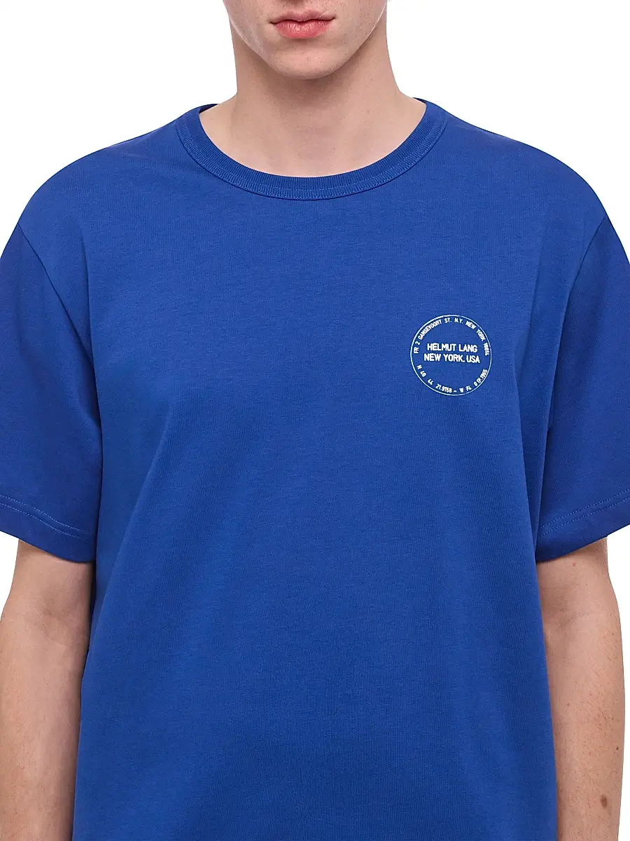 Helmut Lang Men's Stamp Logo Cotton T-Shirt | Thumbnail 5 Helmut Lang Men's Stamp Logo Cotton T-Shirt | Thumbnail 5