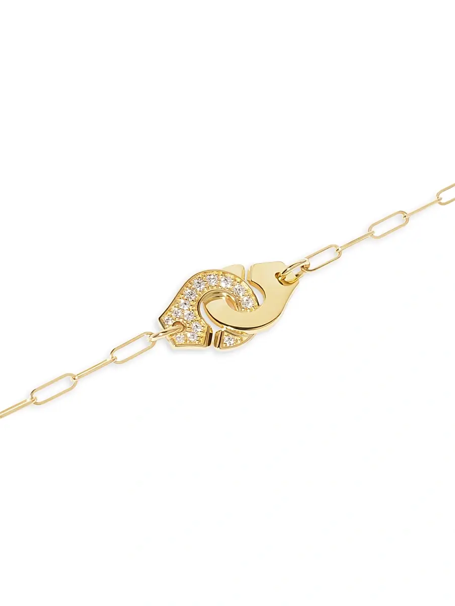 Dinh Van Women's Menottes R10 18K Yellow Gold & 0.15 TCW Diamond Bracelet - Yellow Gold | Thumbnail 2 Dinh Van Women's Menottes R10 18K Yellow Gold & 0.15 TCW Diamond Bracelet - Yellow Gold | Thumbnail 2