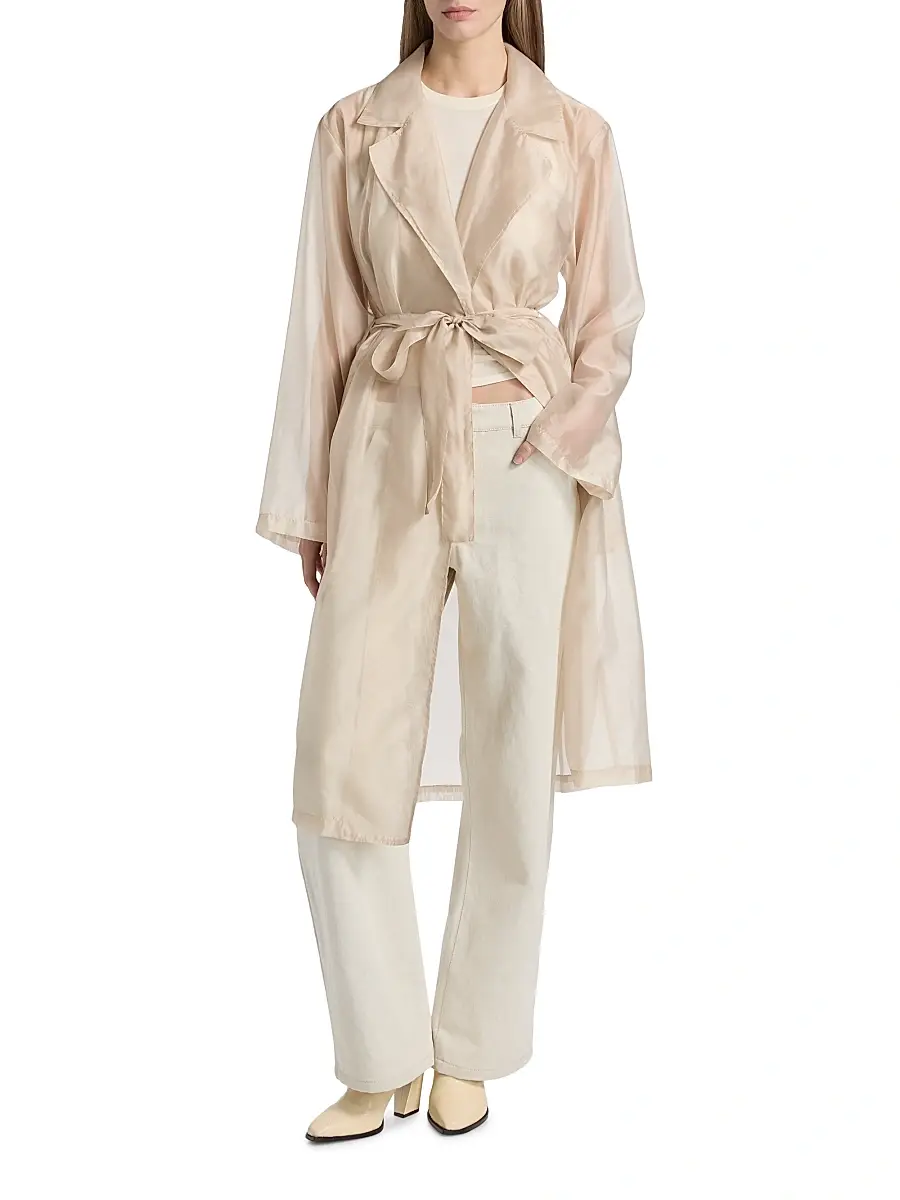 Lamarque Women's Talise Sheer Organza Trench Coat - Beige | Thumbnail 2