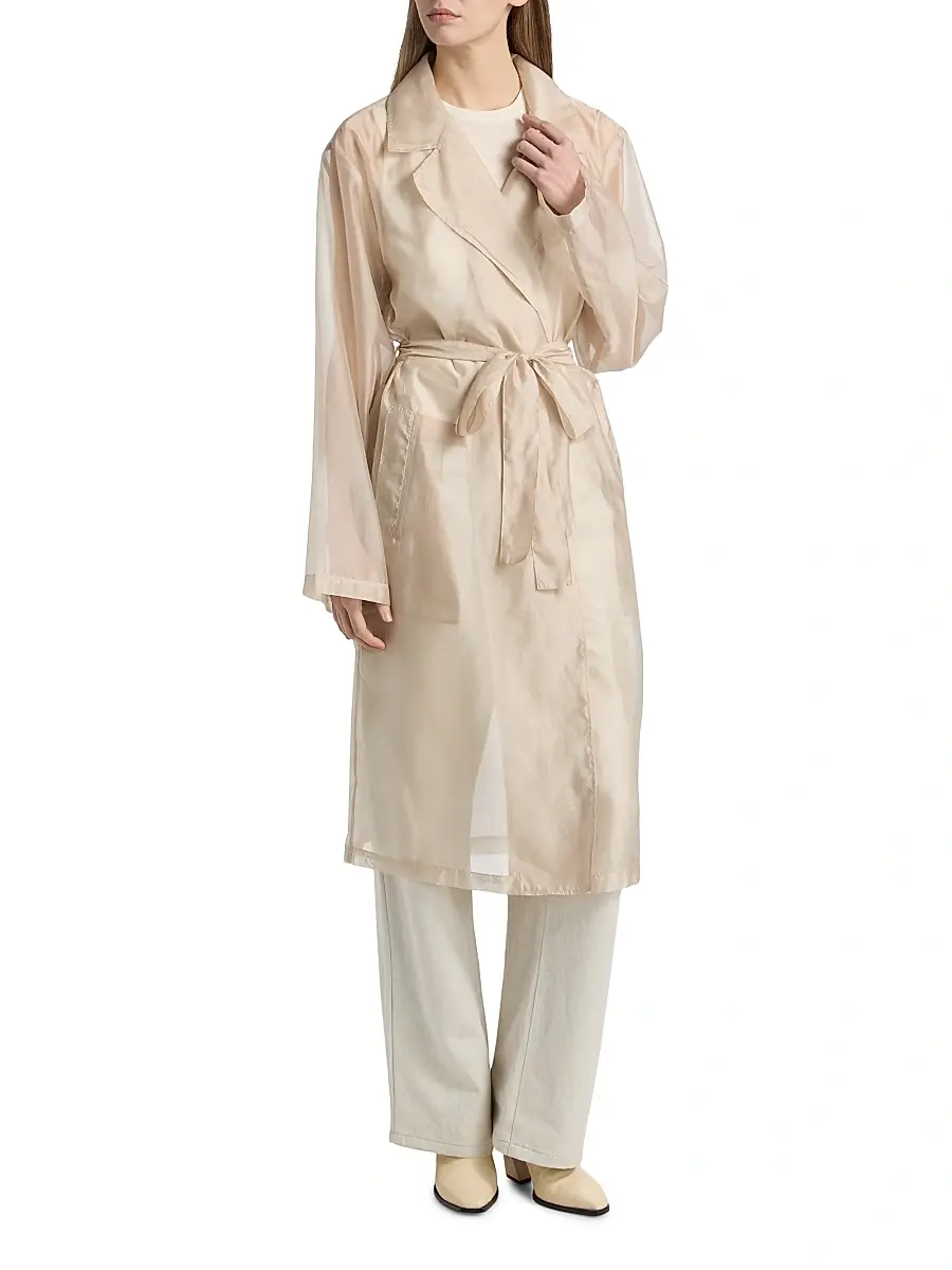 Lamarque Women's Talise Sheer Organza Trench Coat - Beige | Thumbnail 3