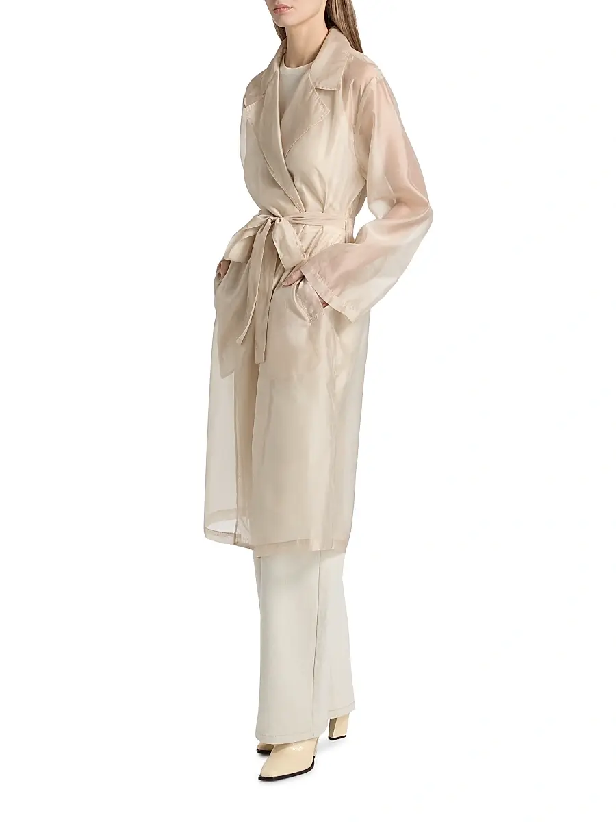 Lamarque Women's Talise Sheer Organza Trench Coat - Beige | Thumbnail 4