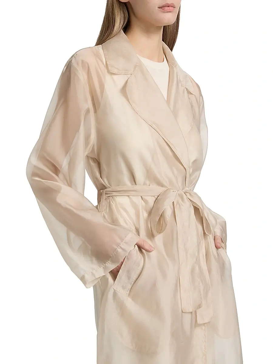 Lamarque Women's Talise Sheer Organza Trench Coat - Beige | Thumbnail 6