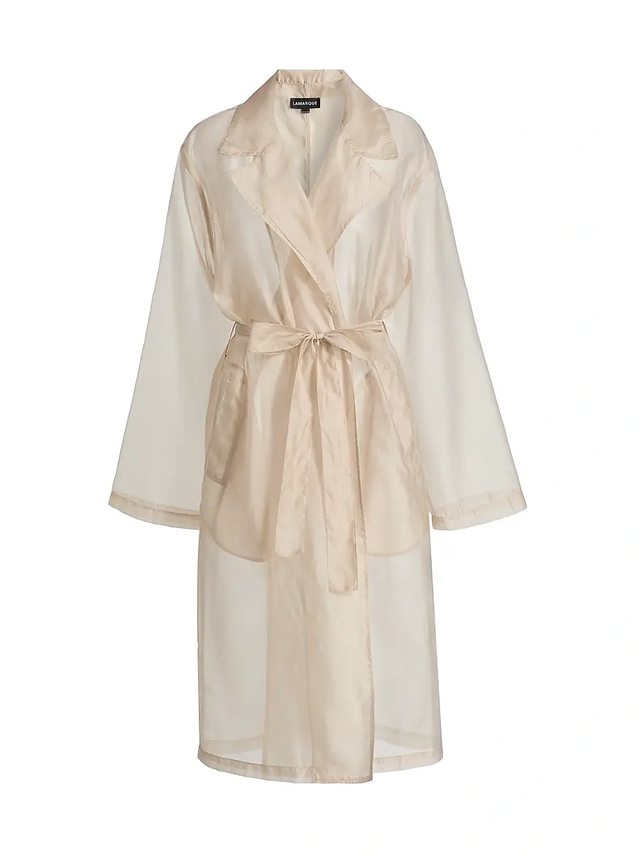 Women's Talise Sheer Organza Trench Coat - Beige Women's Talise Sheer Organza Trench Coat - Beige