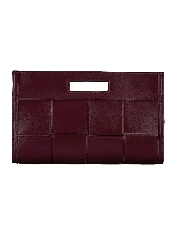 Women's Remy Woven Leather Clutch