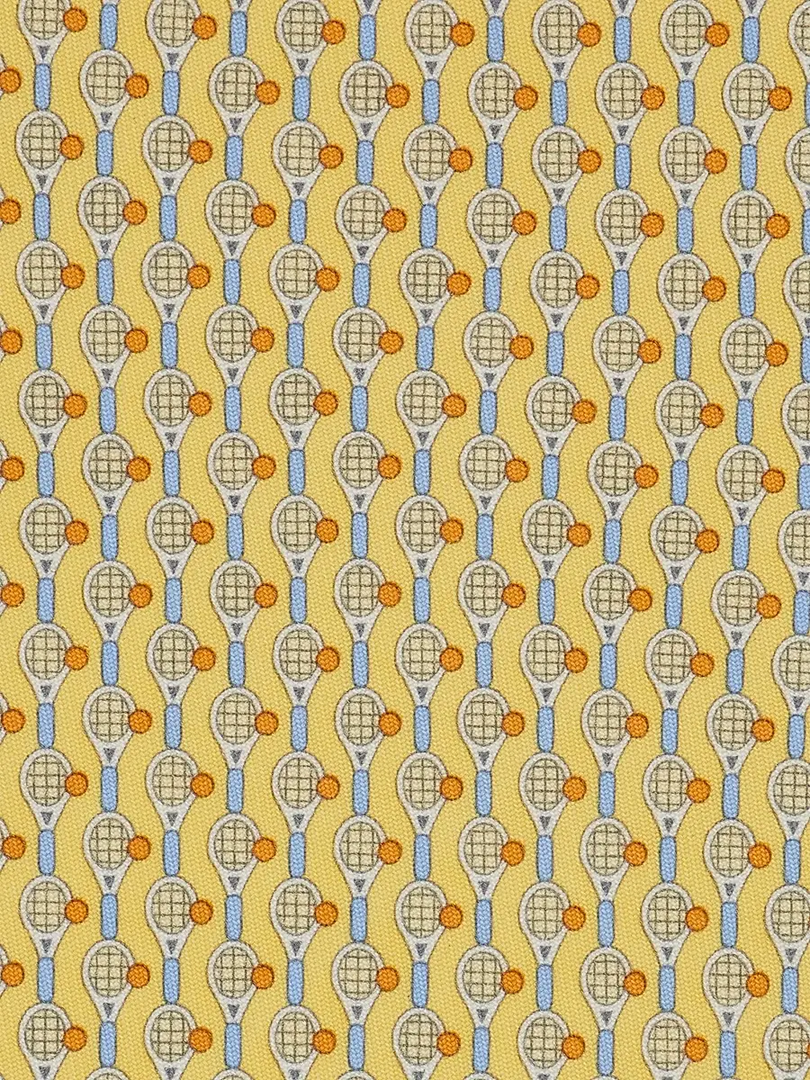 Ferragamo Men's Battuta Tennis Silk Tie | Thumbnail 4