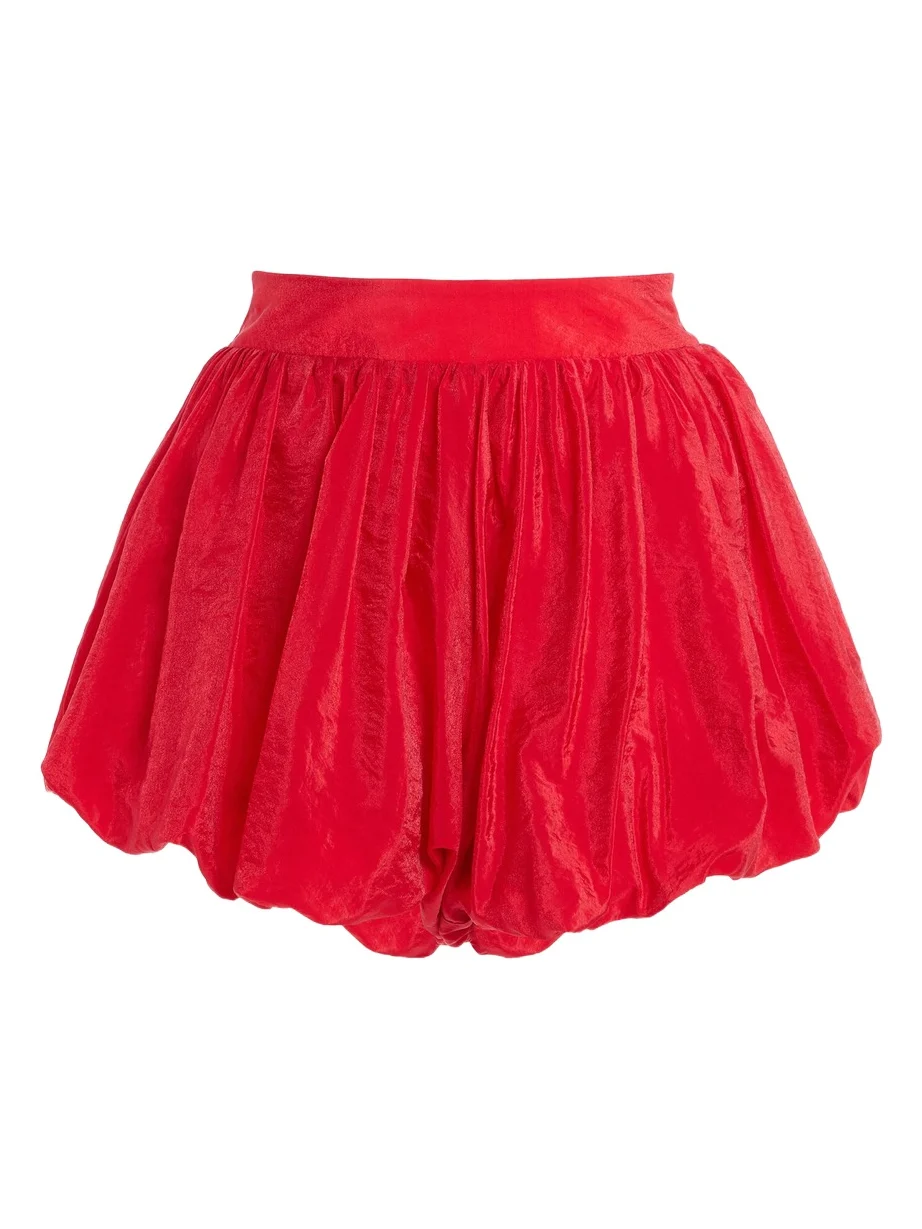 The Frankie Shop Alina Sheer Bubble-Hem Shorts
