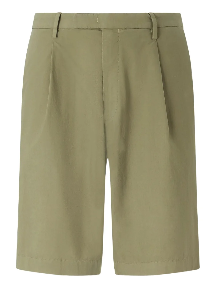 Straight-Leg Pleated Cotton-Blend Poplin Shorts - Men Straight-Leg Pleated Cotton-Blend Poplin Shorts - Men