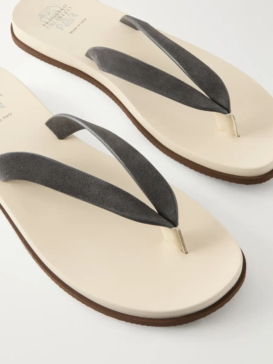 Brunello Cucinelli Suede Flip Flops - Men | Thumbnail 4 Brunello Cucinelli Suede Flip Flops - Men | Thumbnail 4